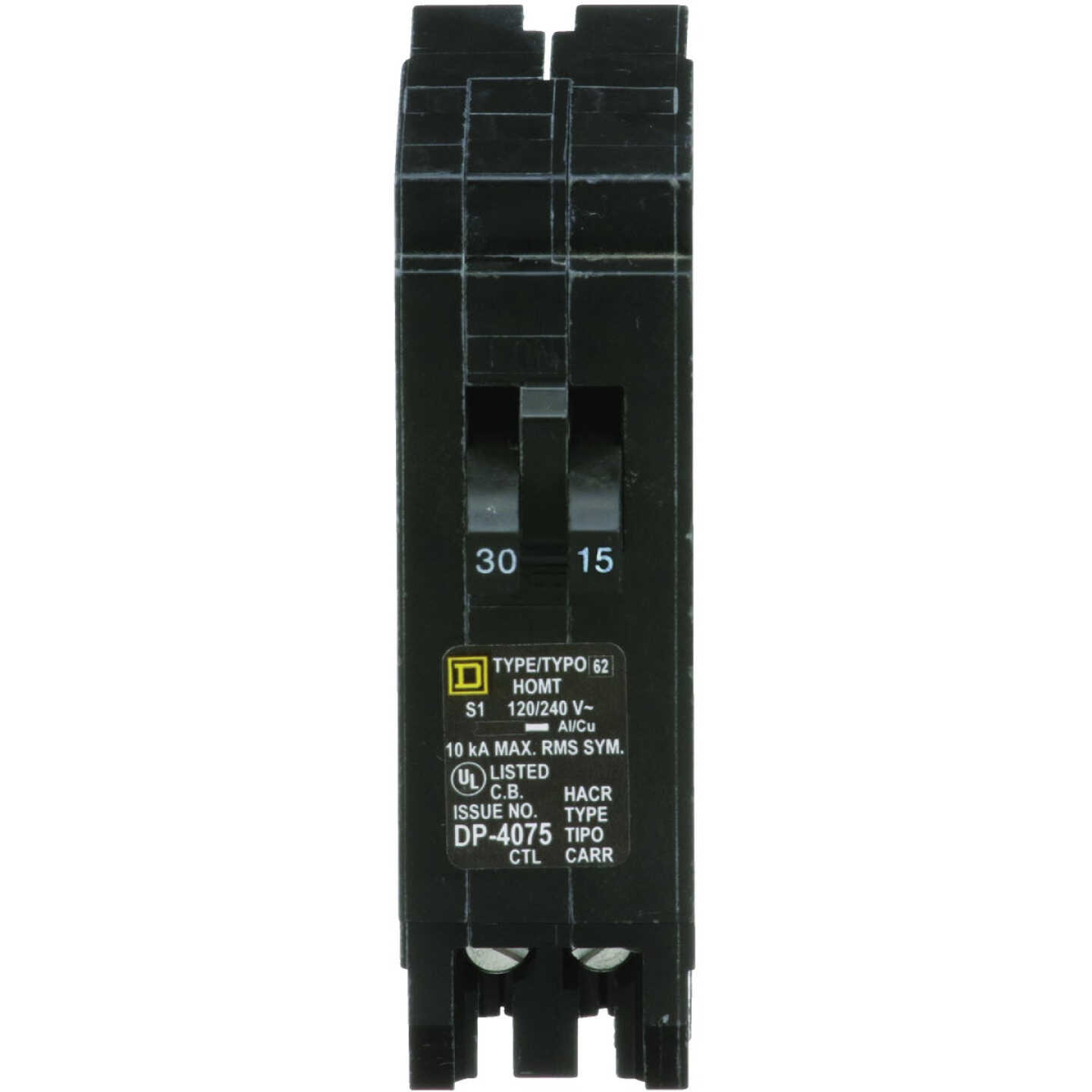 Square D Homeline 30A/15A Twin Single-Pole Standard Trip Tandem Circuit Breaker Image 6