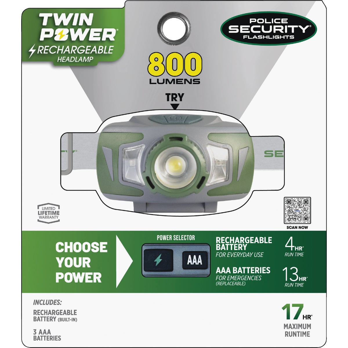 Police Security Ryder Twin Power 800 Lm. LED Headlamp Image 3
