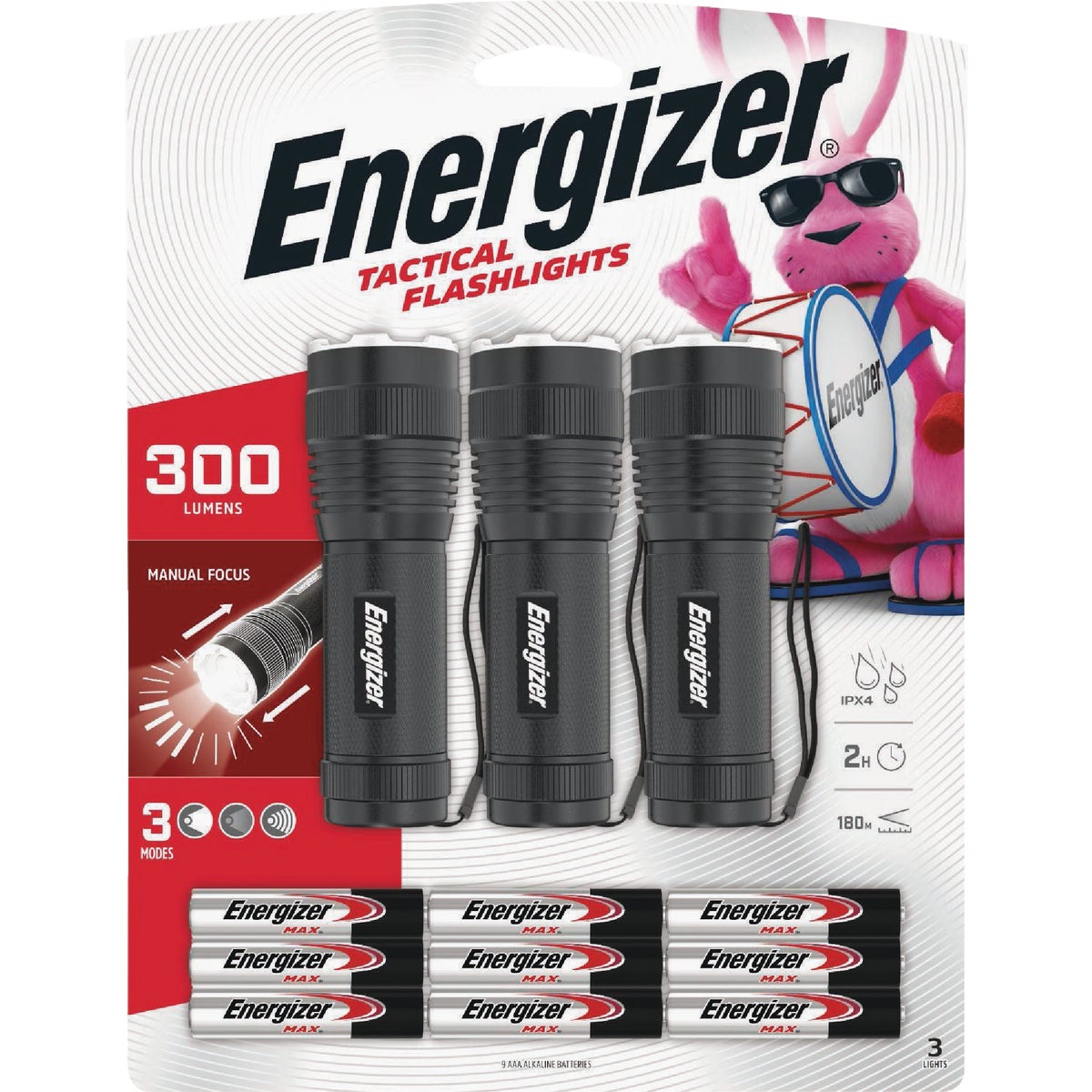 Energizer 300 Lm. LED Tactical Flashlight (3-Pack)