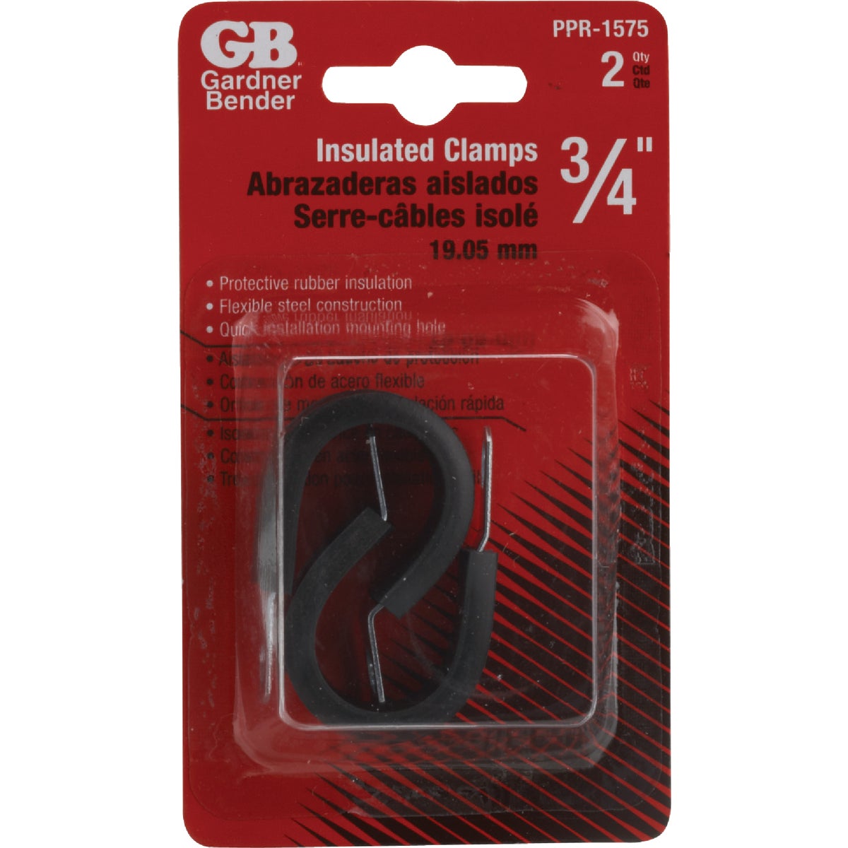 Gardner Bender 3/4 In. Steel w/Rubber Insert Black Cable Clamp (2-Pack) Image 2