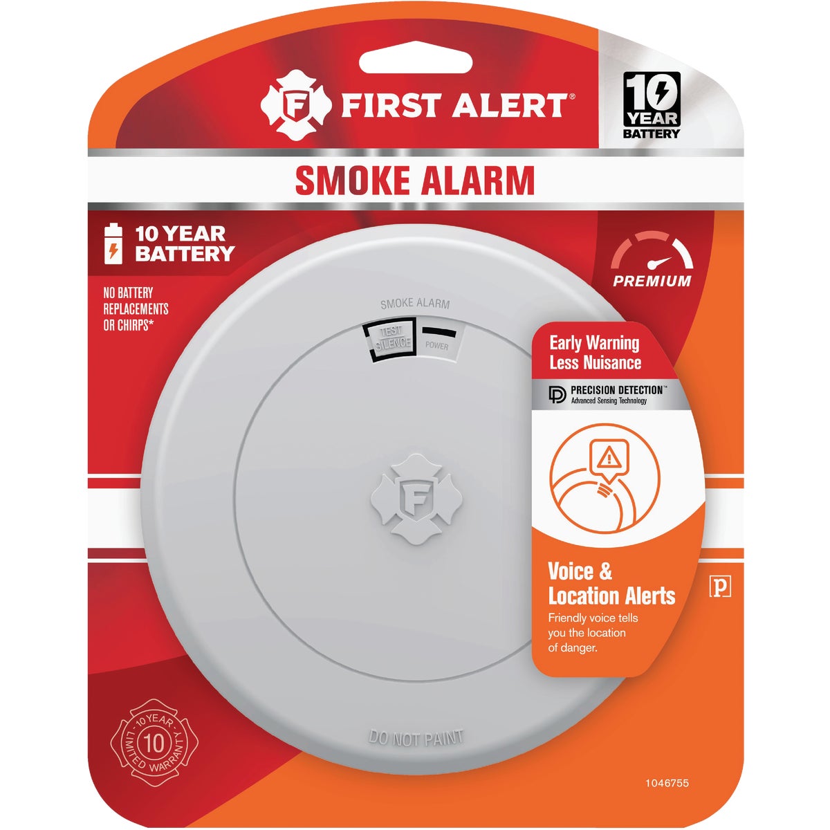 First Alert SM210V 10-Year Battery Photoelectric Smoke Alarm with Voice Alerts
