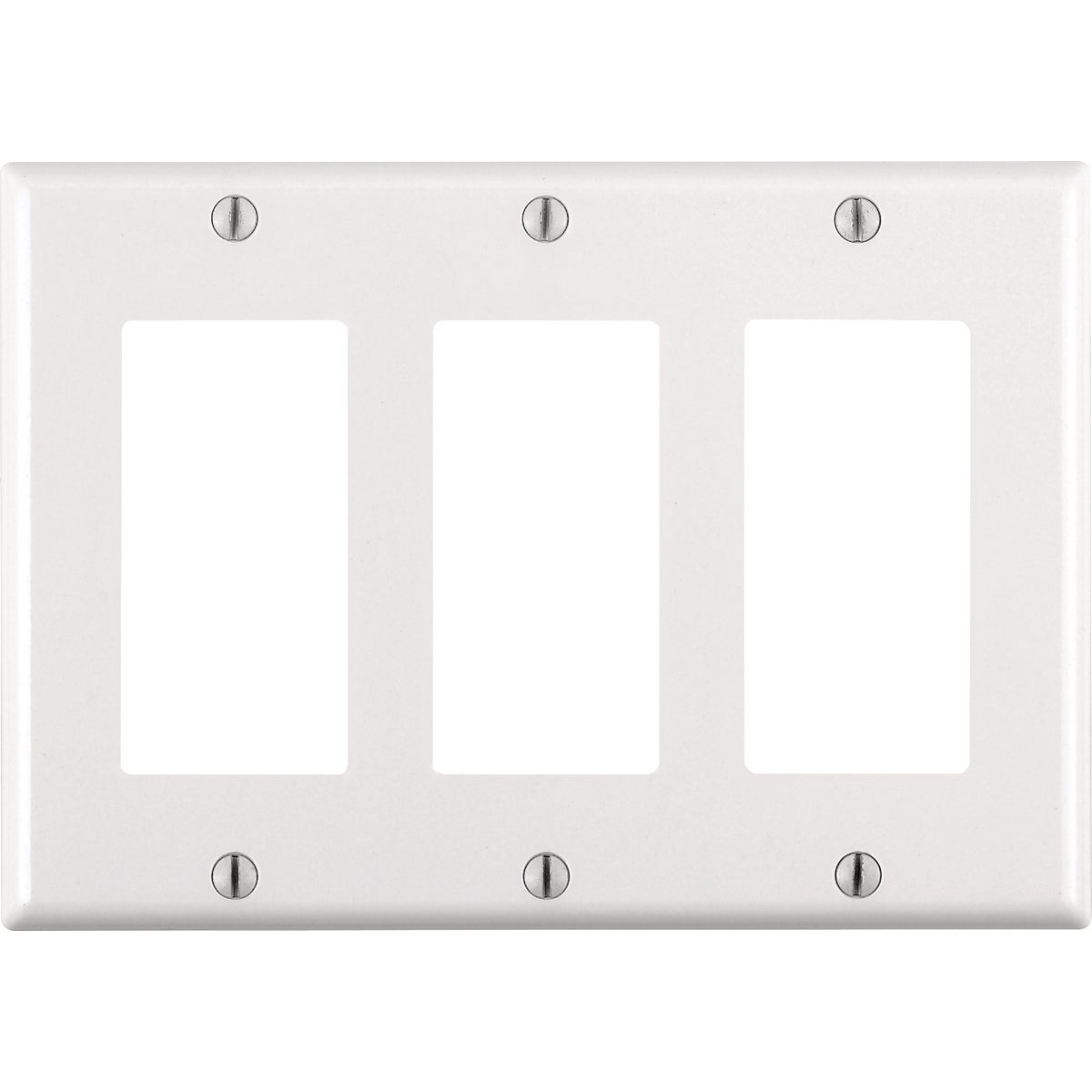 Leviton Decora 3-Gang Antimicrobial Treated Outlet Wall Plate, White