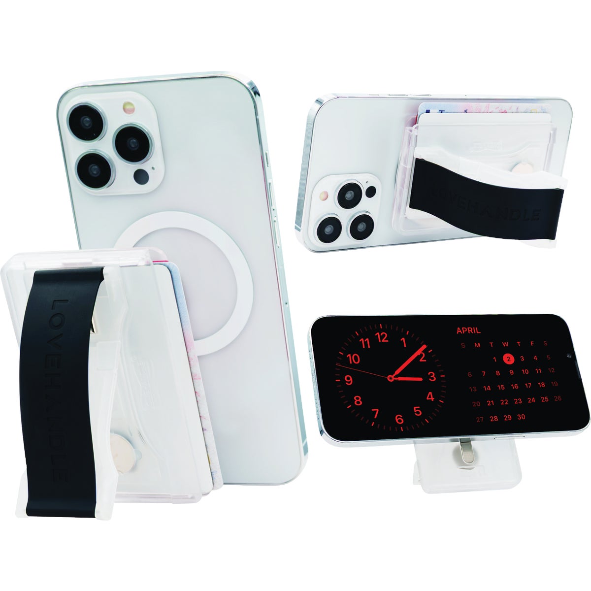 LoveHandle PRO Wallet for MagSafe Black on Clear Wallet