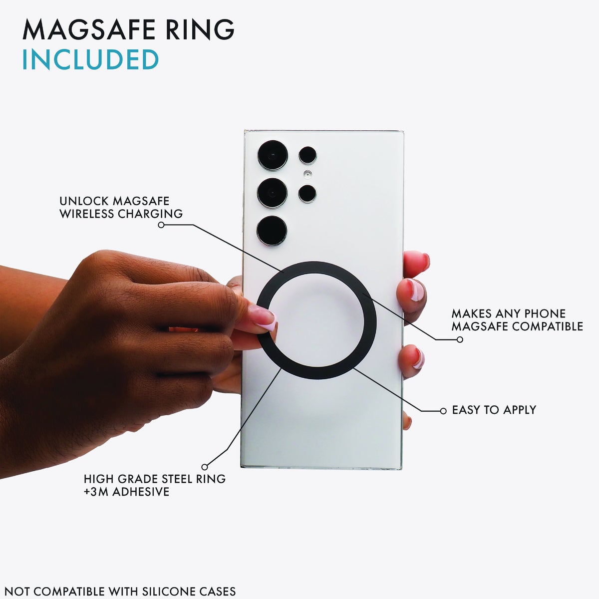 LoveHandle PRO Wallet for MagSafe Black on Clear Wallet Image 3