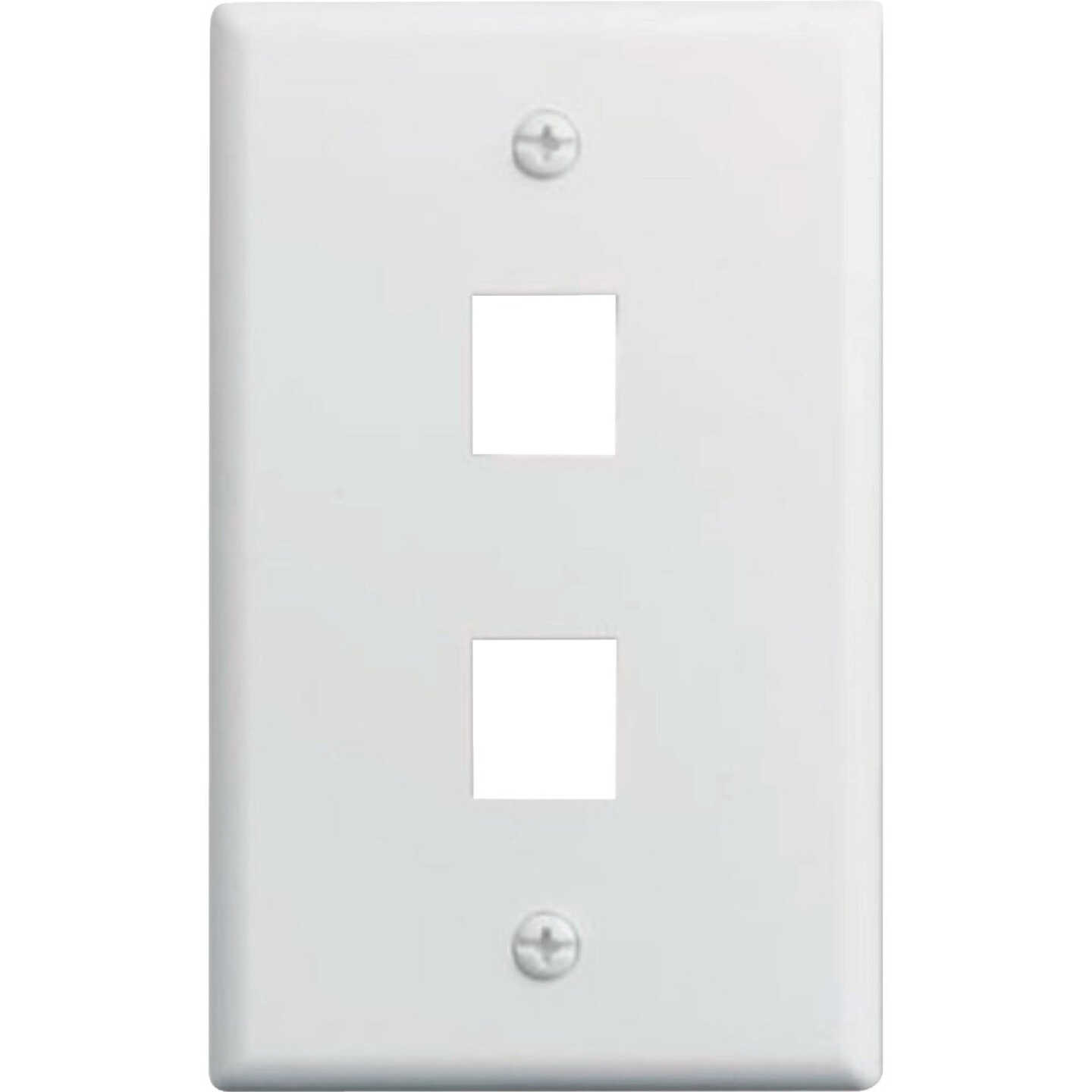 Legrand On-Q 2-Port Keystone Wall Plate, White Image 1