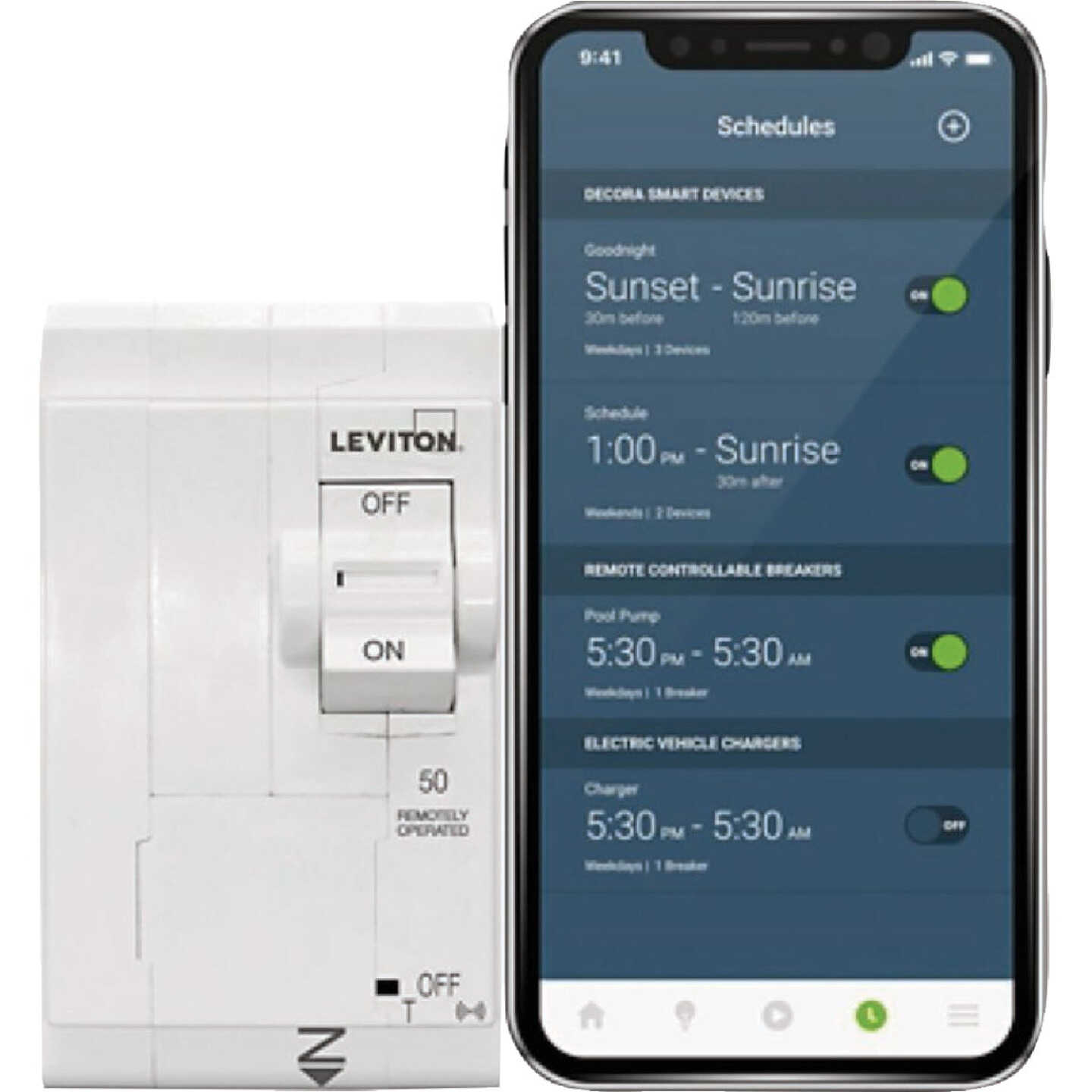 Leviton 2nd Gen 50A 2-Pole Smart Circuit Breaker Image 1