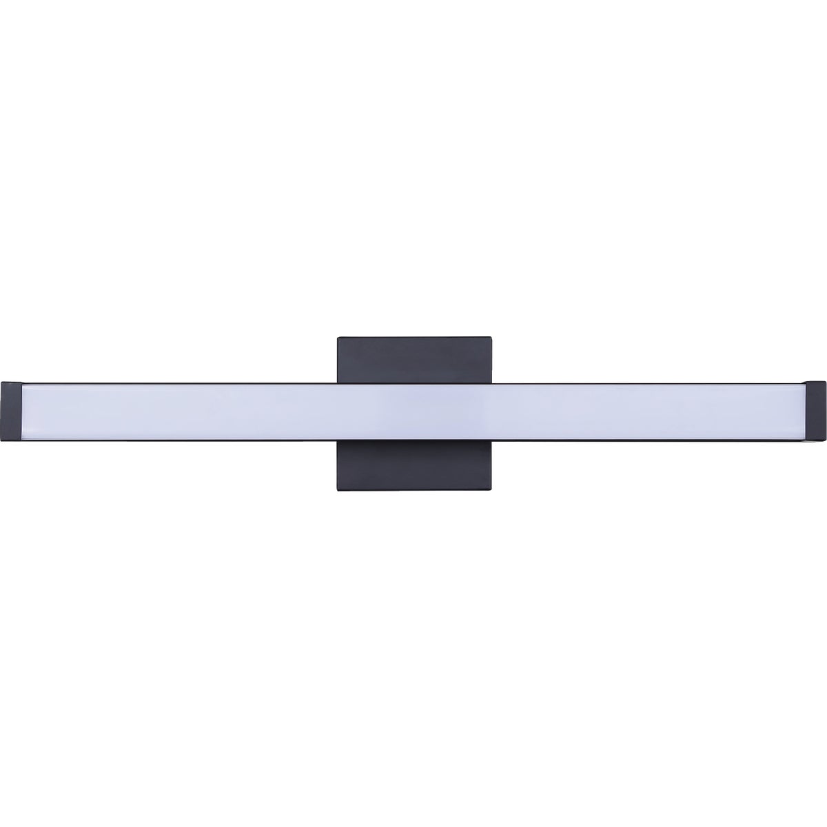 Canarm Jonah 24 In. Black LED Vanity Bath Light Fixture, Square Glossy Opal Glass
