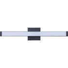 Canarm Jonah 24 In. Black LED Vanity Bath Light Fixture, Square Glossy Opal Glass Image 1