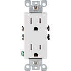 Leviton Decora 15A White Residential Grade 5-15R Weather & Tamper Resistant Duplex Outlet Image 1