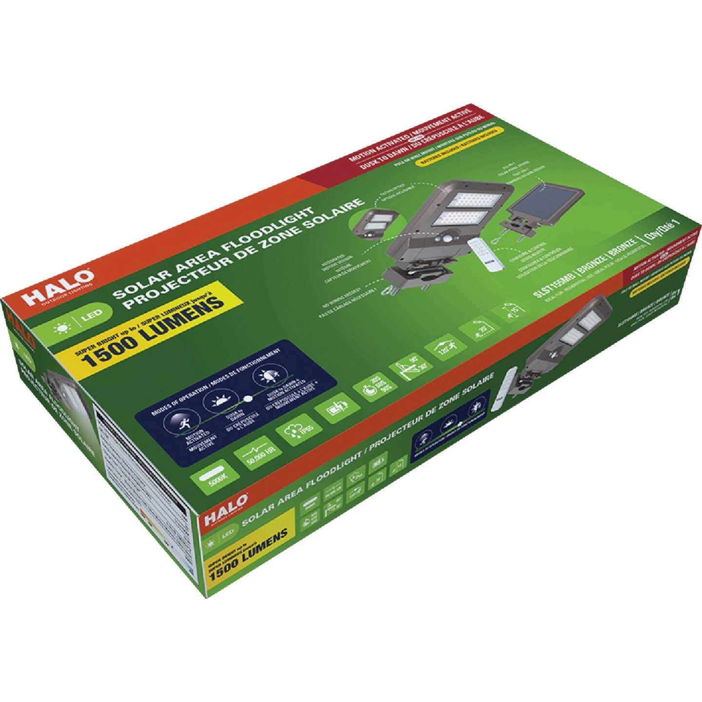 Halo Bronze Motion Activated Dusk to Dawn 1500 Lm. Solar Flood Light with Remote Control Image 9