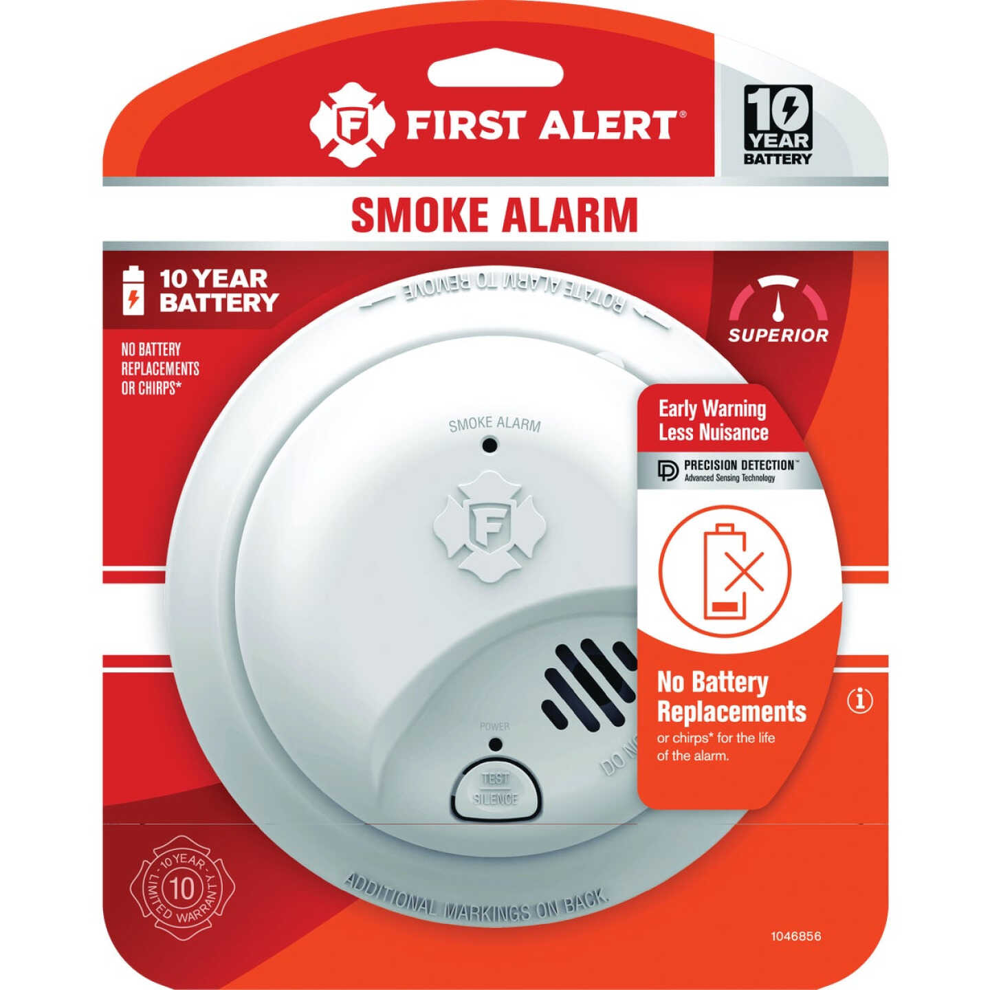 First Alert 10 Year Battery Ionization Smoke Alarm Image 1