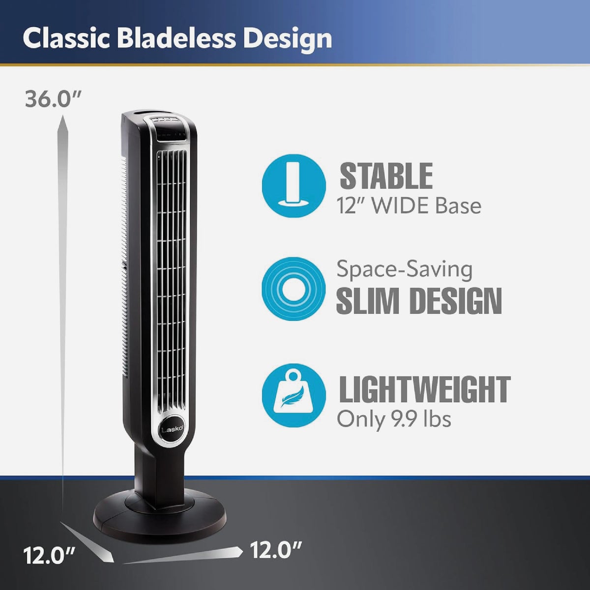 Lasko 36 In. Black Tower Fan Image 5