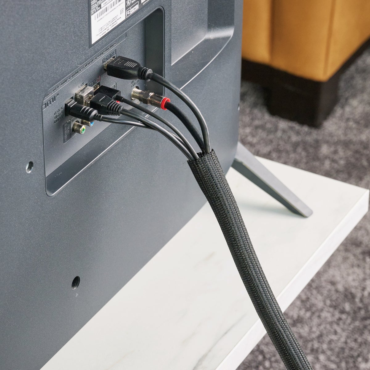 Wrap-It Storage 10 Ft. x 3/4 In. Black Mesh Cable Sleeve Image 5