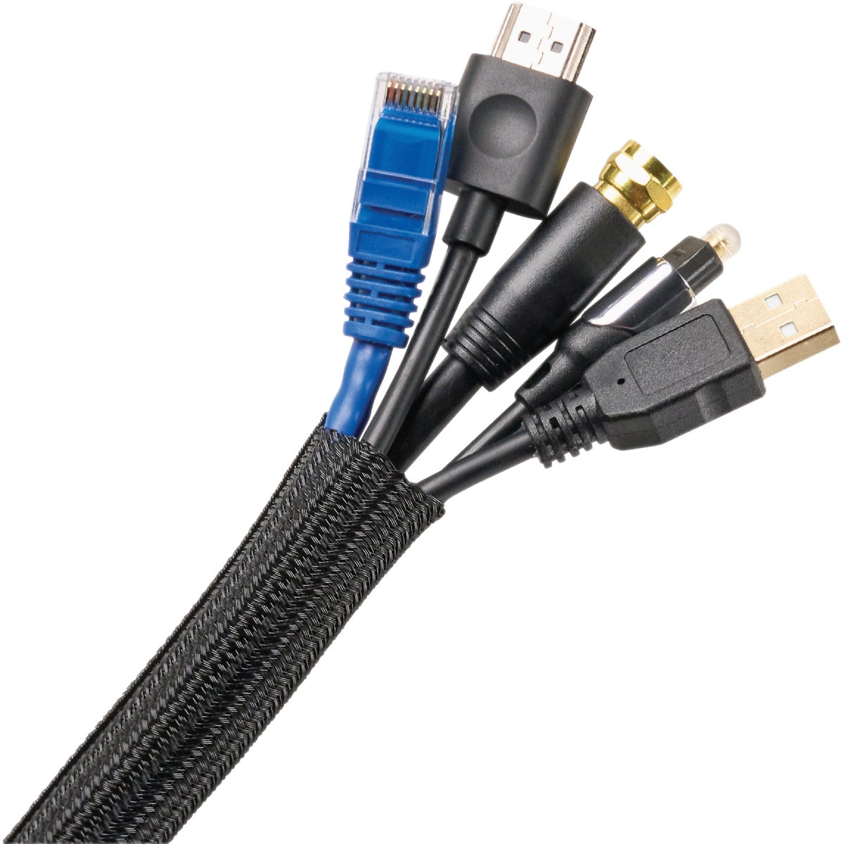 Wrap-It Storage 10 Ft. x 3/4 In. Black Mesh Cable Sleeve Image 3