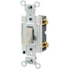 Leviton Commercial Grade 20A Toggle Single Pole AC Quiet Switch, Light Almond Image 1