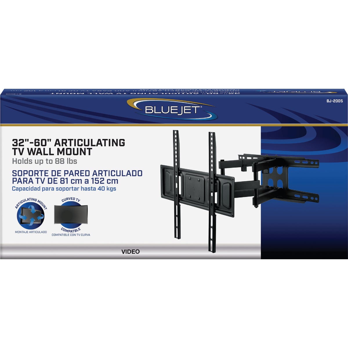 Blue Jet Black 32 In. to 60 In. Medium Articulating TV Wall Mount Image 2