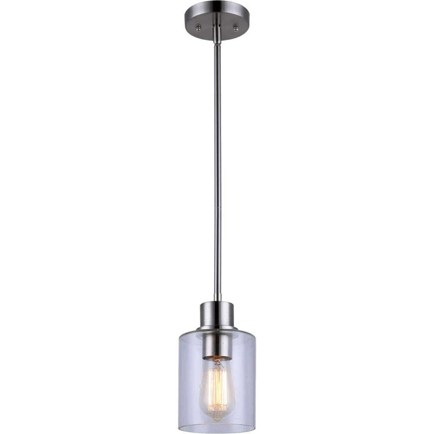 Home Impressions Portland 1-Bulb Brushed Nickel Incandescent Pendant Light Fixture Image 1