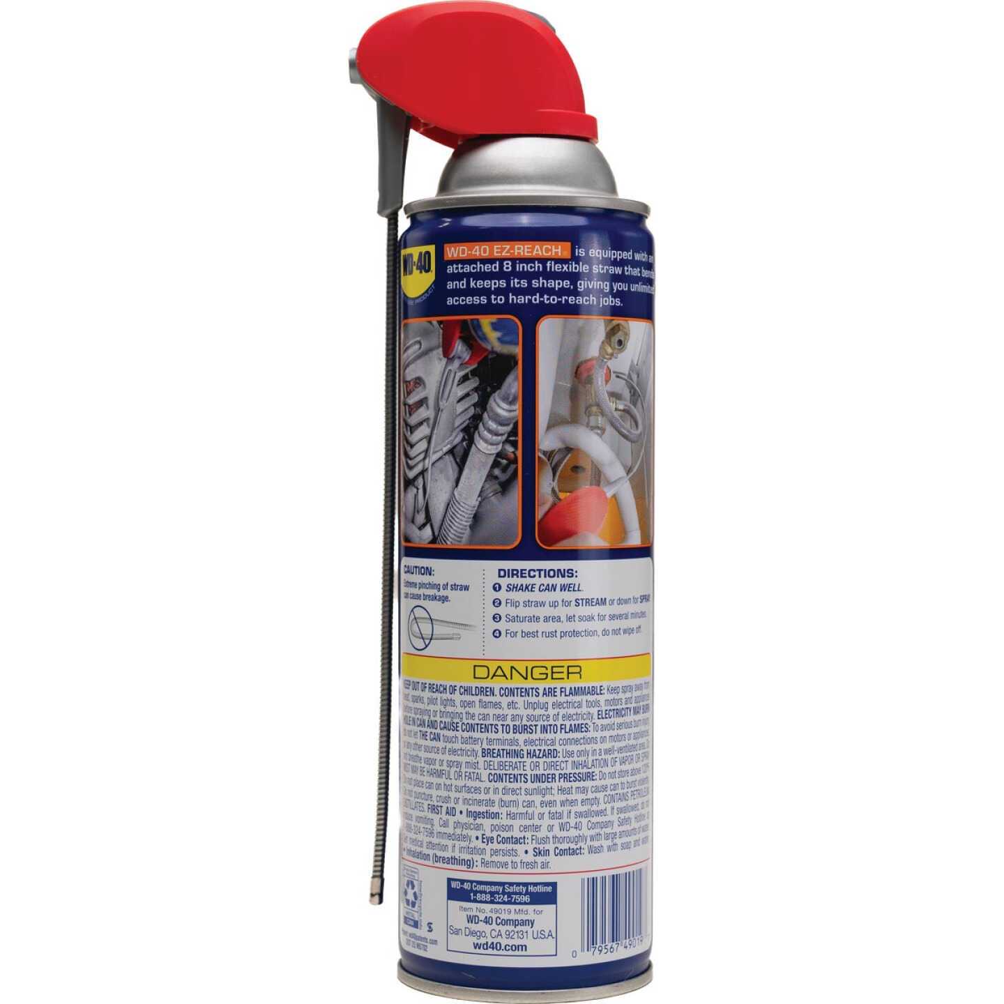 WD-40 14.4 Oz. Aerosol Multi-Purpose Lubricant with EZ Reach 8 In. Metal Straw Image 3