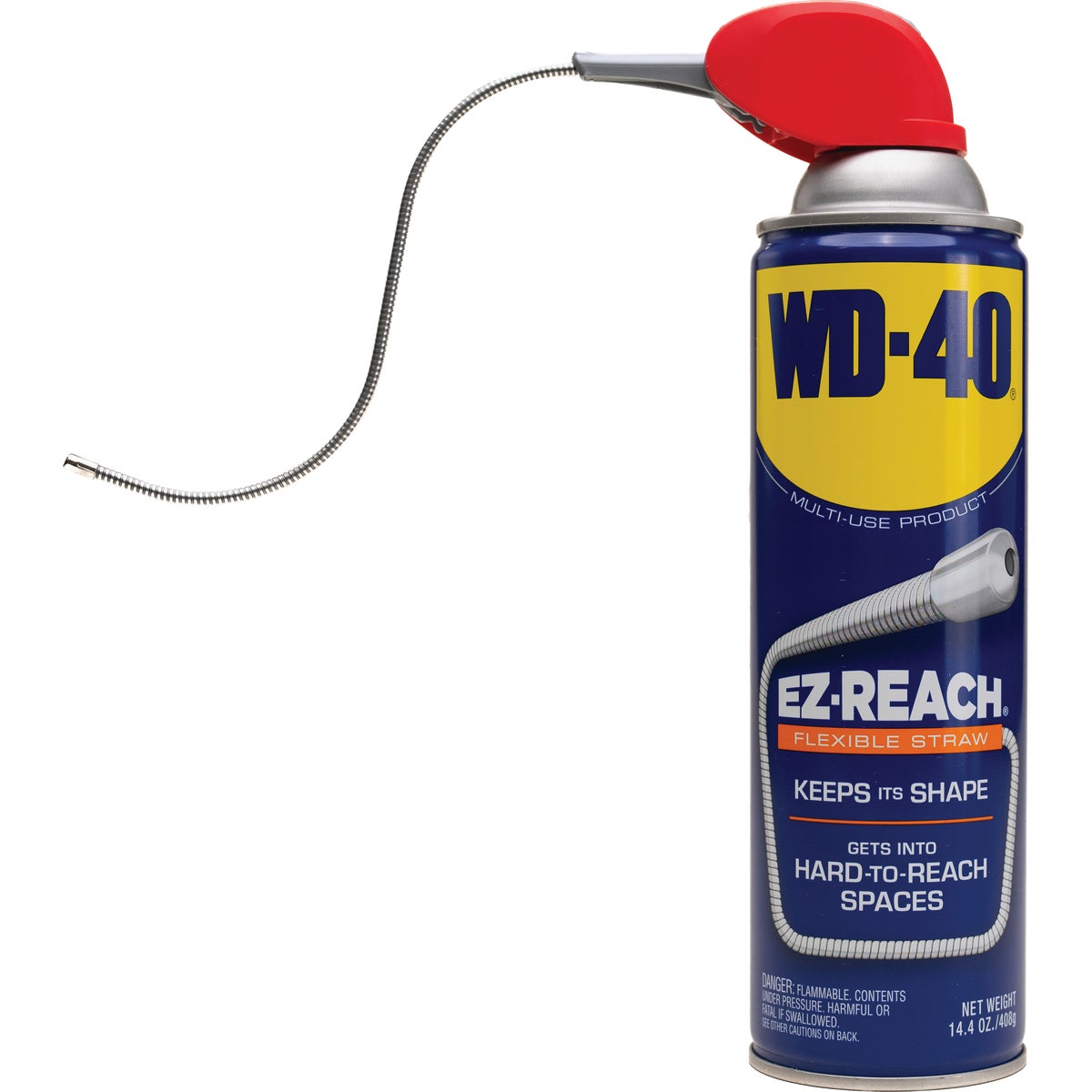 WD-40 14.4 Oz. Aerosol Multi-Purpose Lubricant with EZ Reach 8 In. Metal Straw