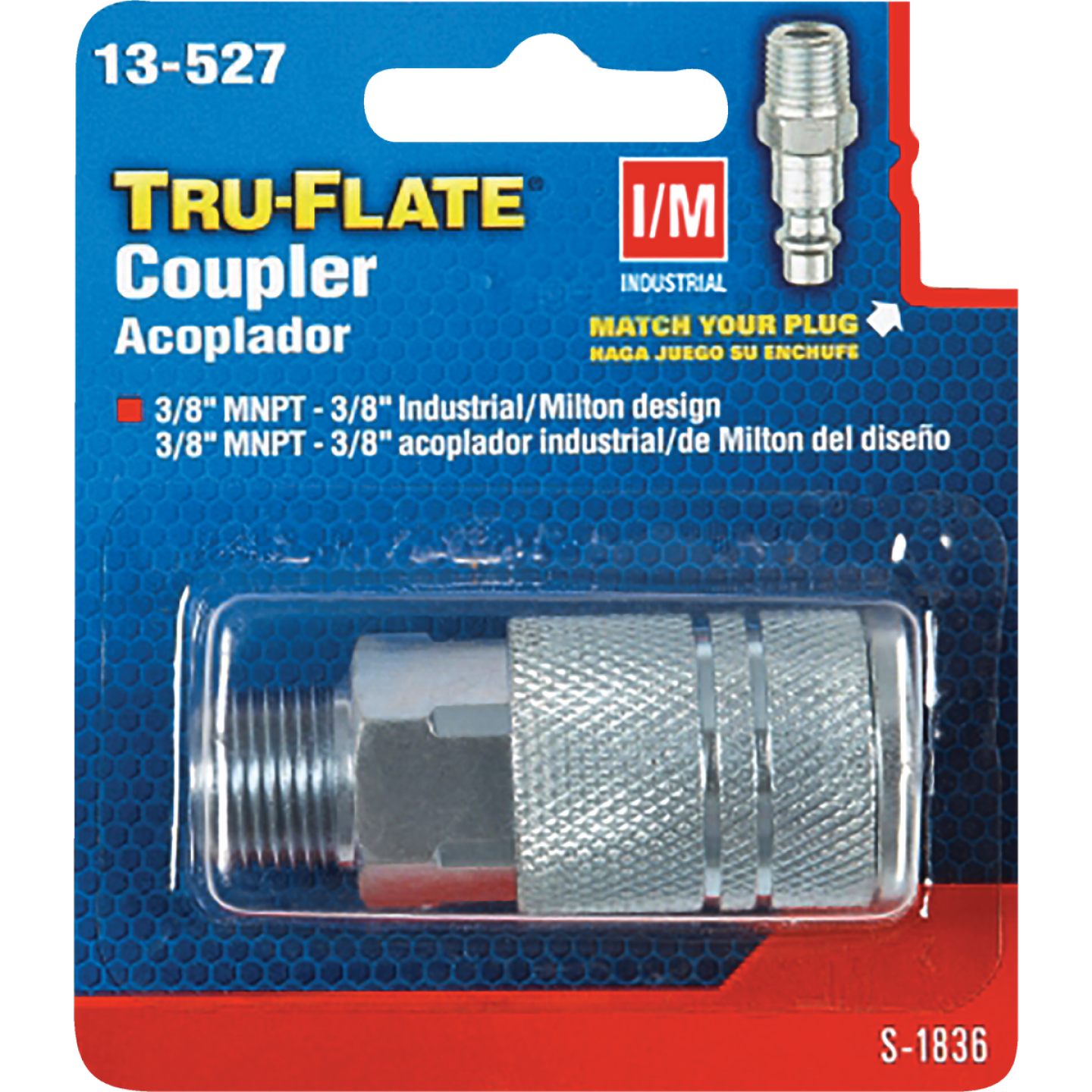 Tru-Flate Industrial/Milton Series Push-to-Connect 3/8 In. MNPT Coupler Image 1