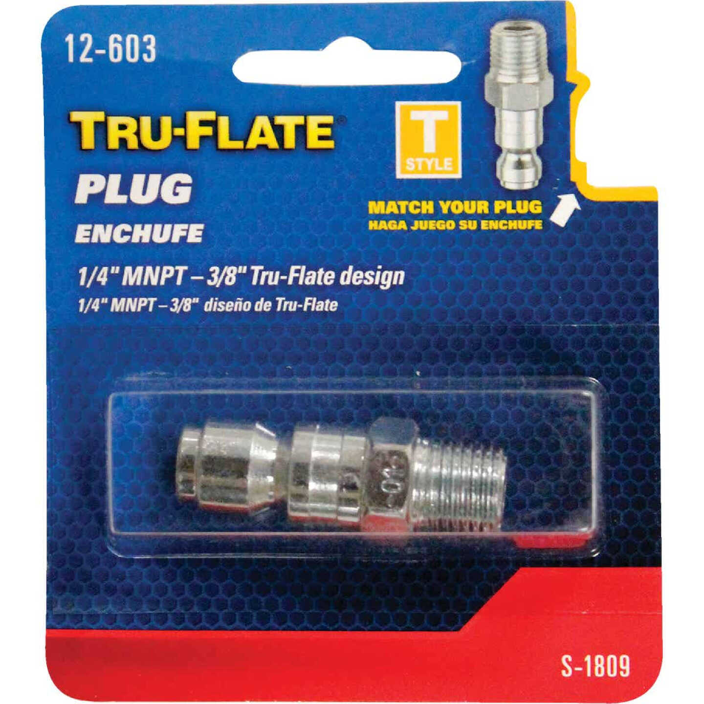 Tru-Flate 1/4 In. MNPT T-Style Steel Plug Image 2