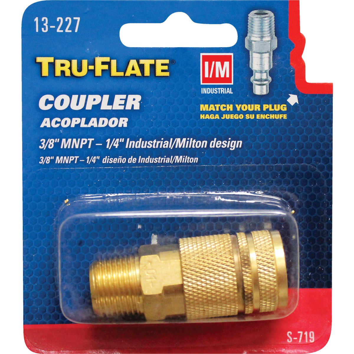 Tru-Flate Industrial/Milton Series Push-to-Connect 3/8 In. MNPT Coupler Image 1