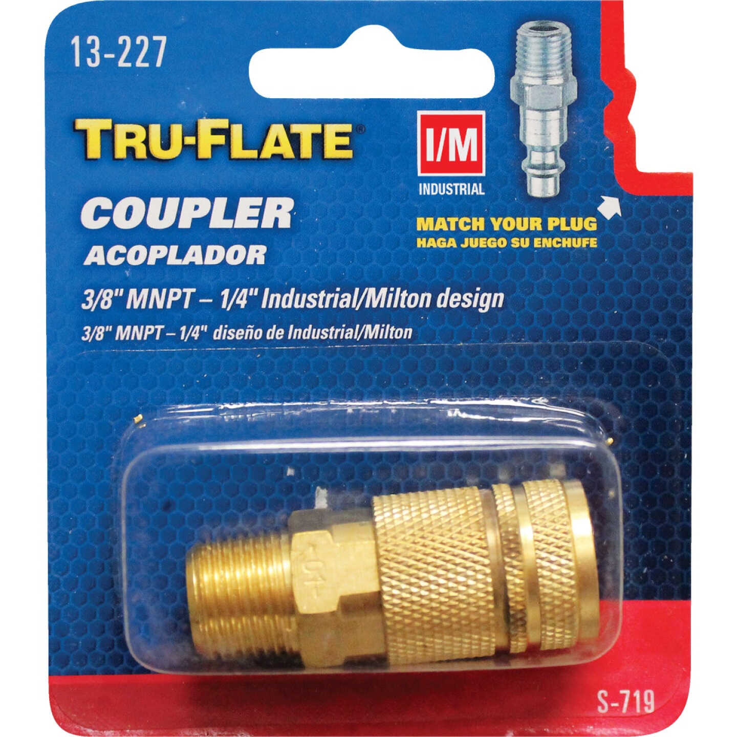 Tru-Flate Industrial/Milton Series Push-to-Connect 3/8 In. MNPT Coupler Image 1