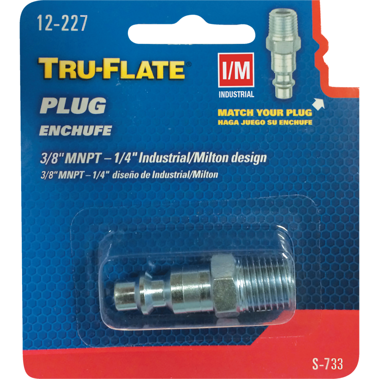 Tru-Flate Industrial/Milton 3/8 In. MNPT Steel Industrial Plug Image 1