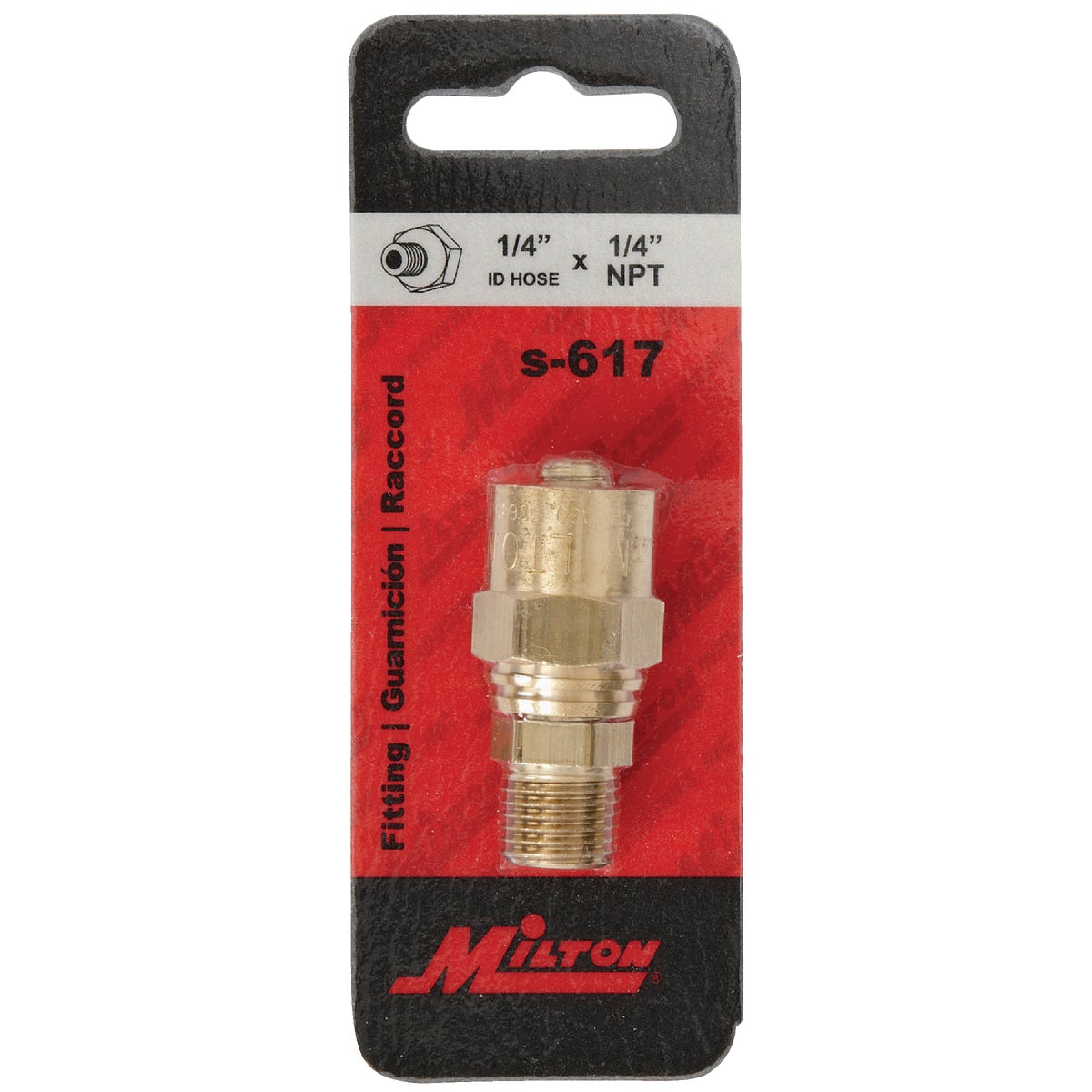 Milton 5/8 In. O.D. 1/4 In. MNPT Brass Reusable Hose End Image 2