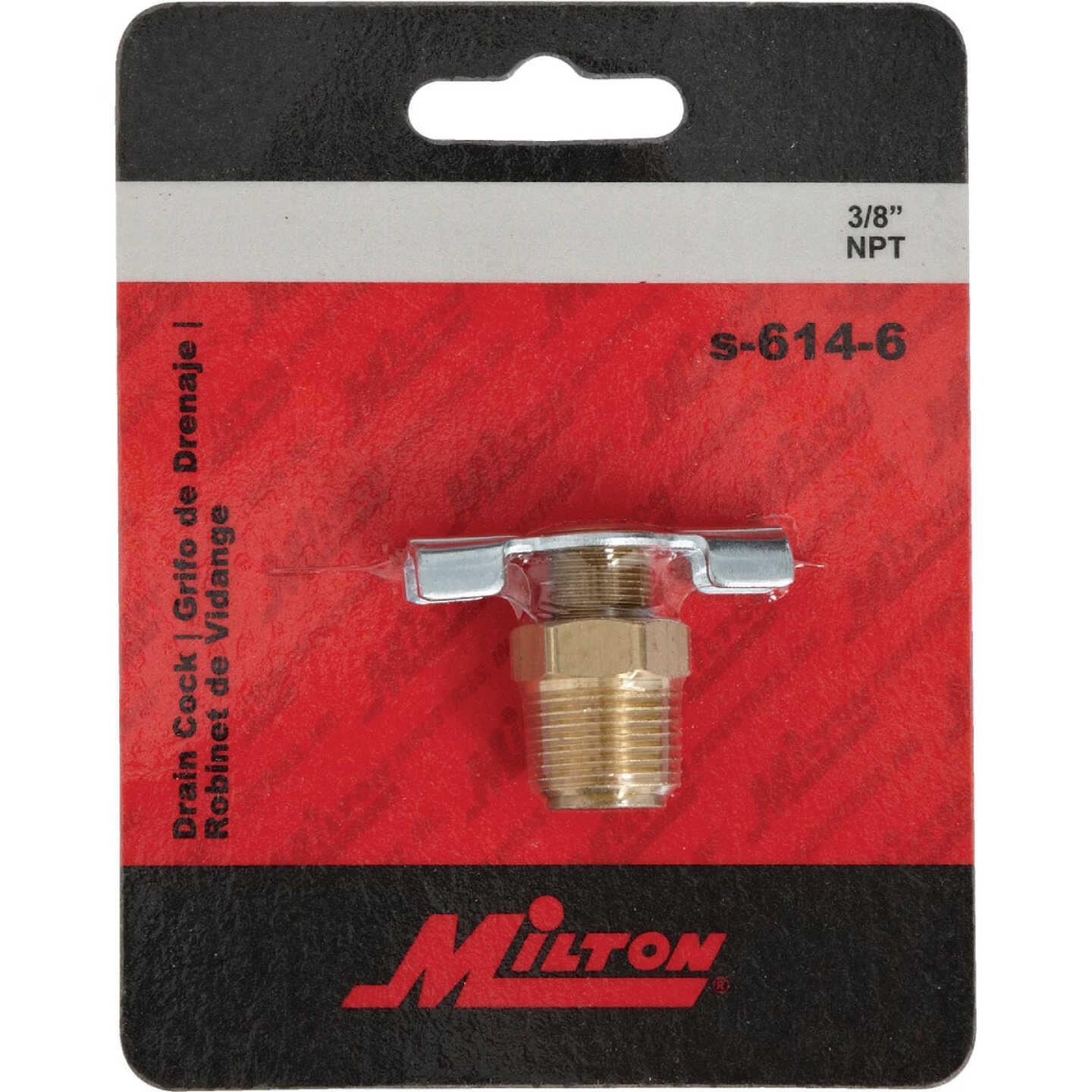 Milton 3/8 In. NPT Brass Drain Cock Image 2