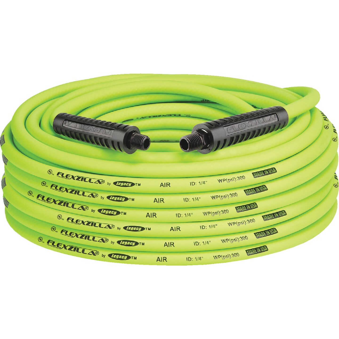 Flexzilla 1/4 In. x 100 Ft. Polymer-Blend Air Hose with 1/4 In. MNPT Fittings Image 1