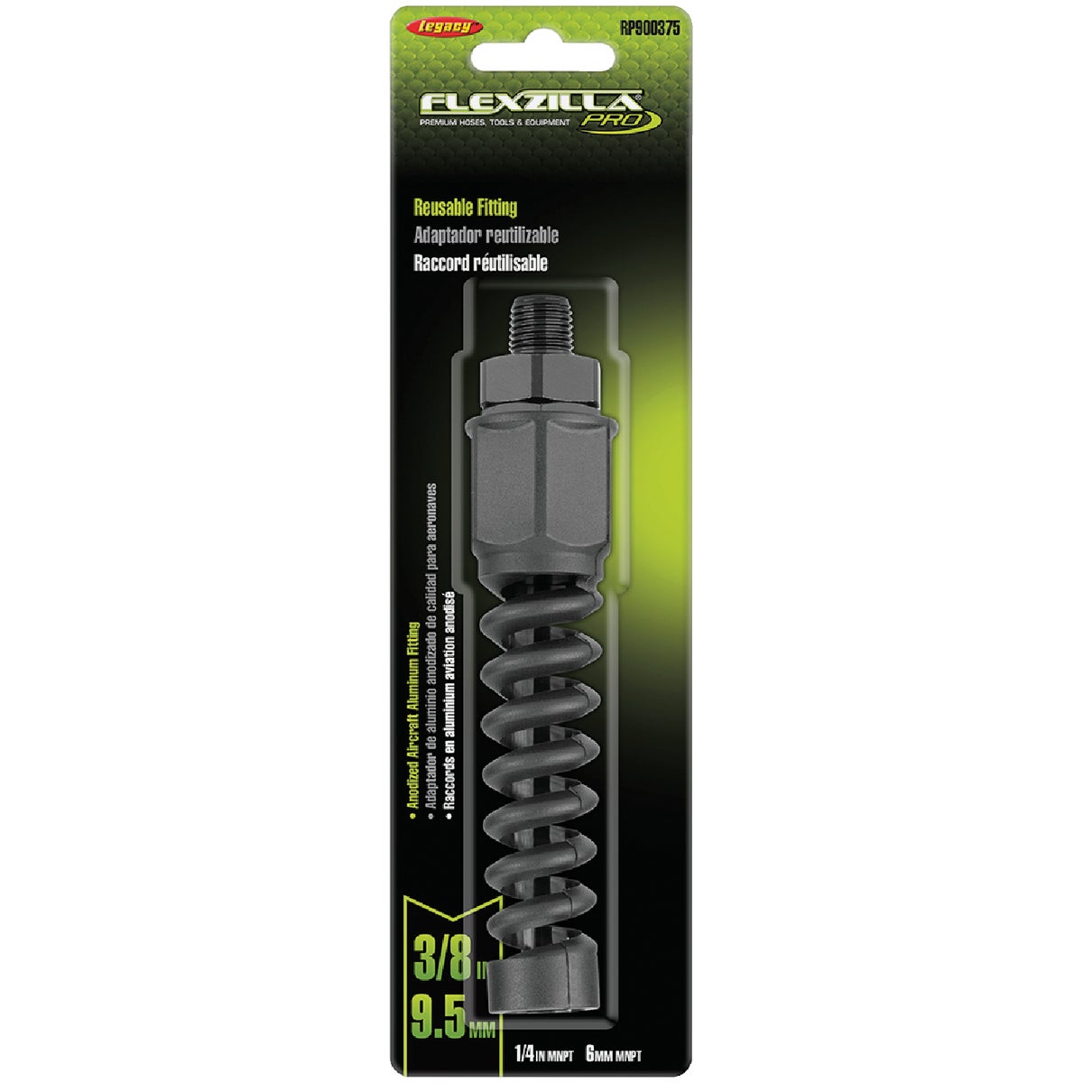 Flexzilla Pro 3/8 In. Barb 1/4 In. MNPT Reusable Air Hose End Image 5