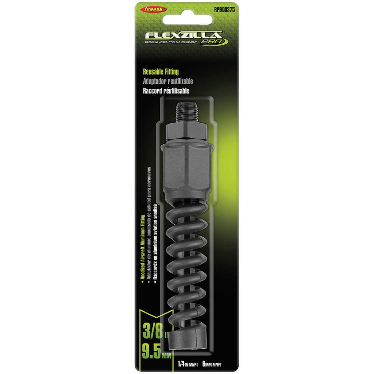 Flexzilla Pro 3/8 In. Barb 1/4 In. MNPT Reusable Air Hose End Image 5