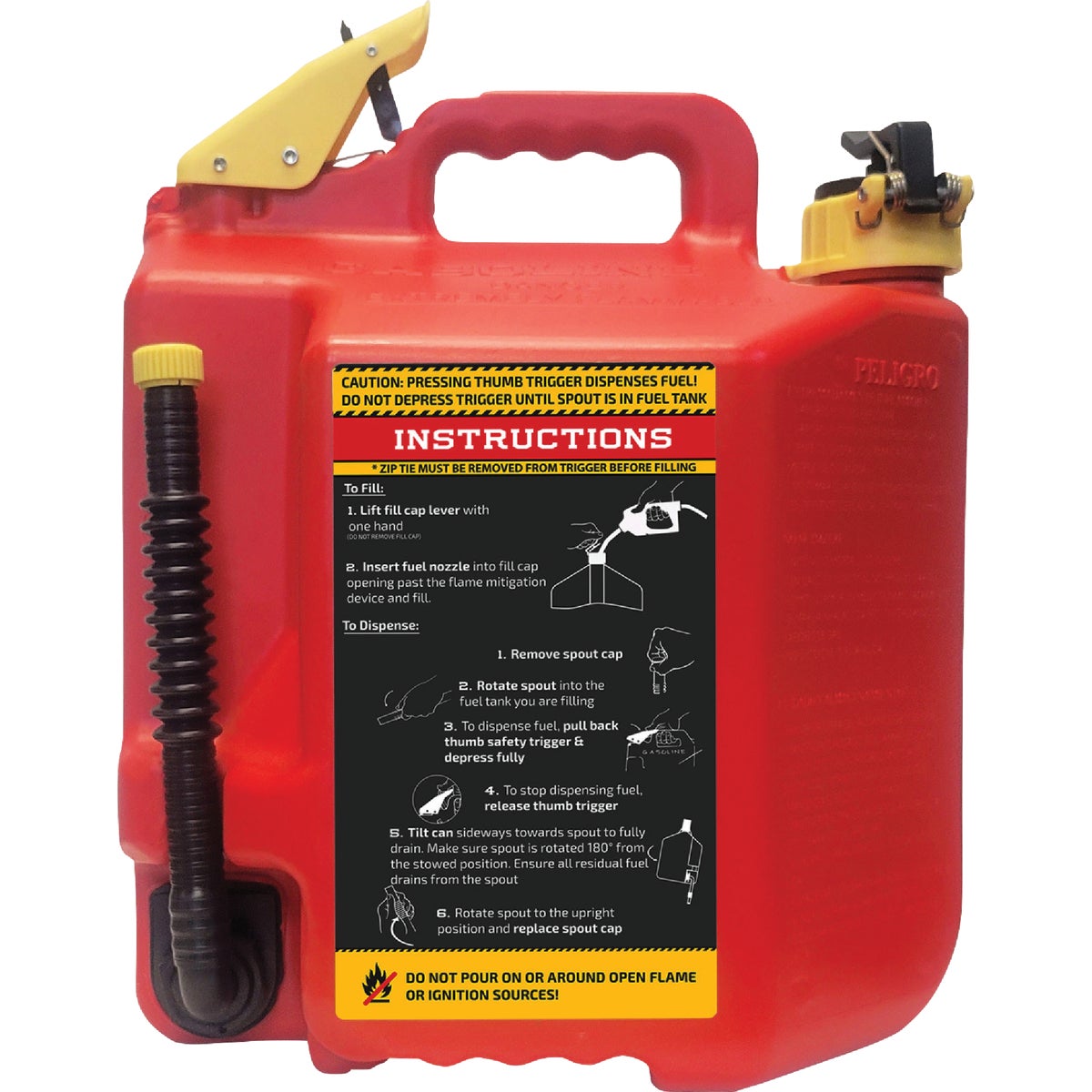 SureCan 5 Gal. Plastic Gasoline Safety Fuel Can, Red Image 4