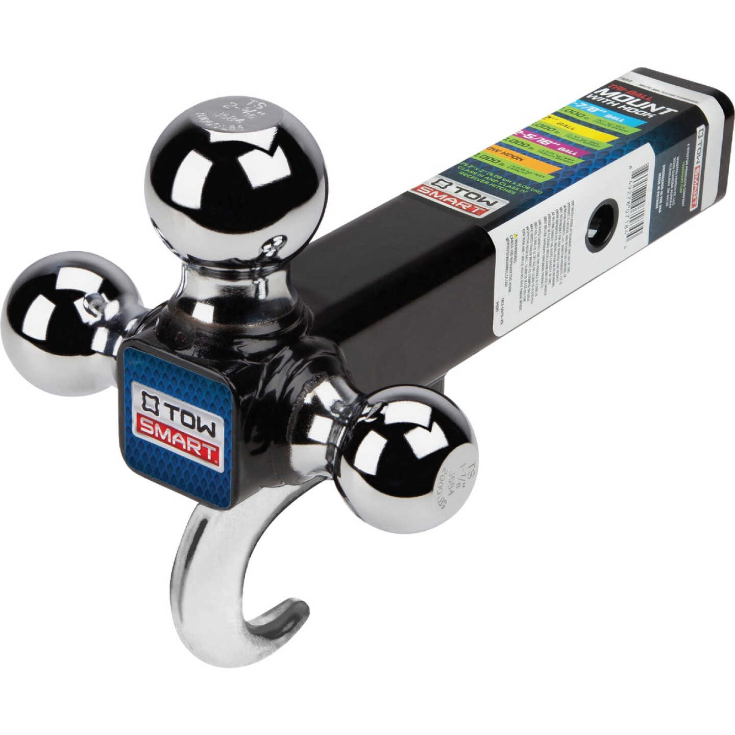 TowSmart Tri Hitch Ball Mount with Hook Image 1