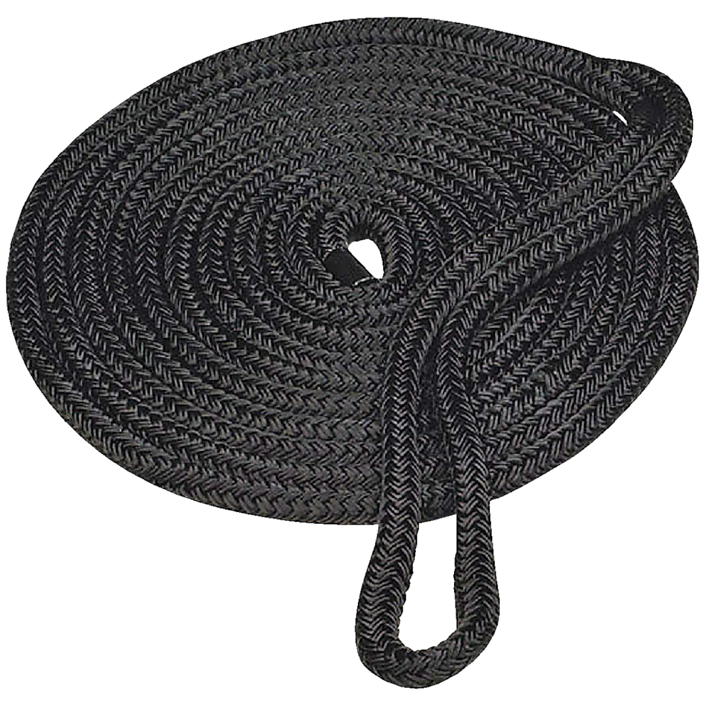 Seachoice 3/8 In. x 15 Ft. Black Double Braid Nylon Dock Line Image 1