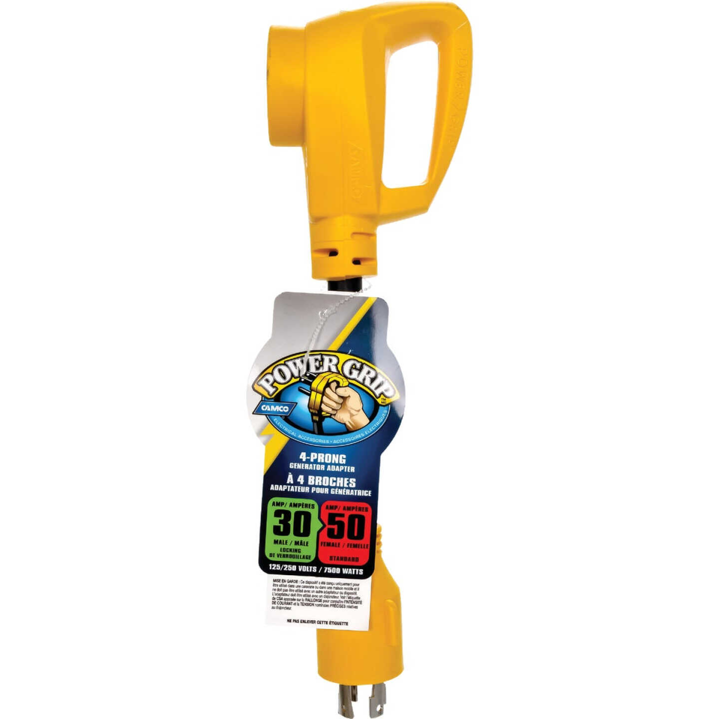 Camco Power Grip 30/50A 4-Prong Dogbone RV Generator Adapter Image 1