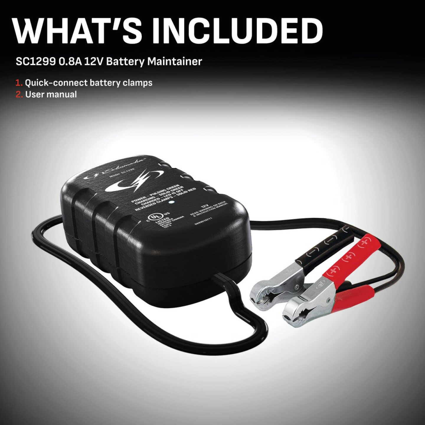 Schumacher Automatic 12V 0.75-Amp Auto Battery Charger Image 2