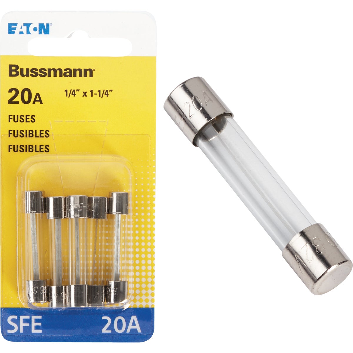 Bussmann 20A 32V SFE Glass Tube Automotive Fuse (5-Pack) Image 1