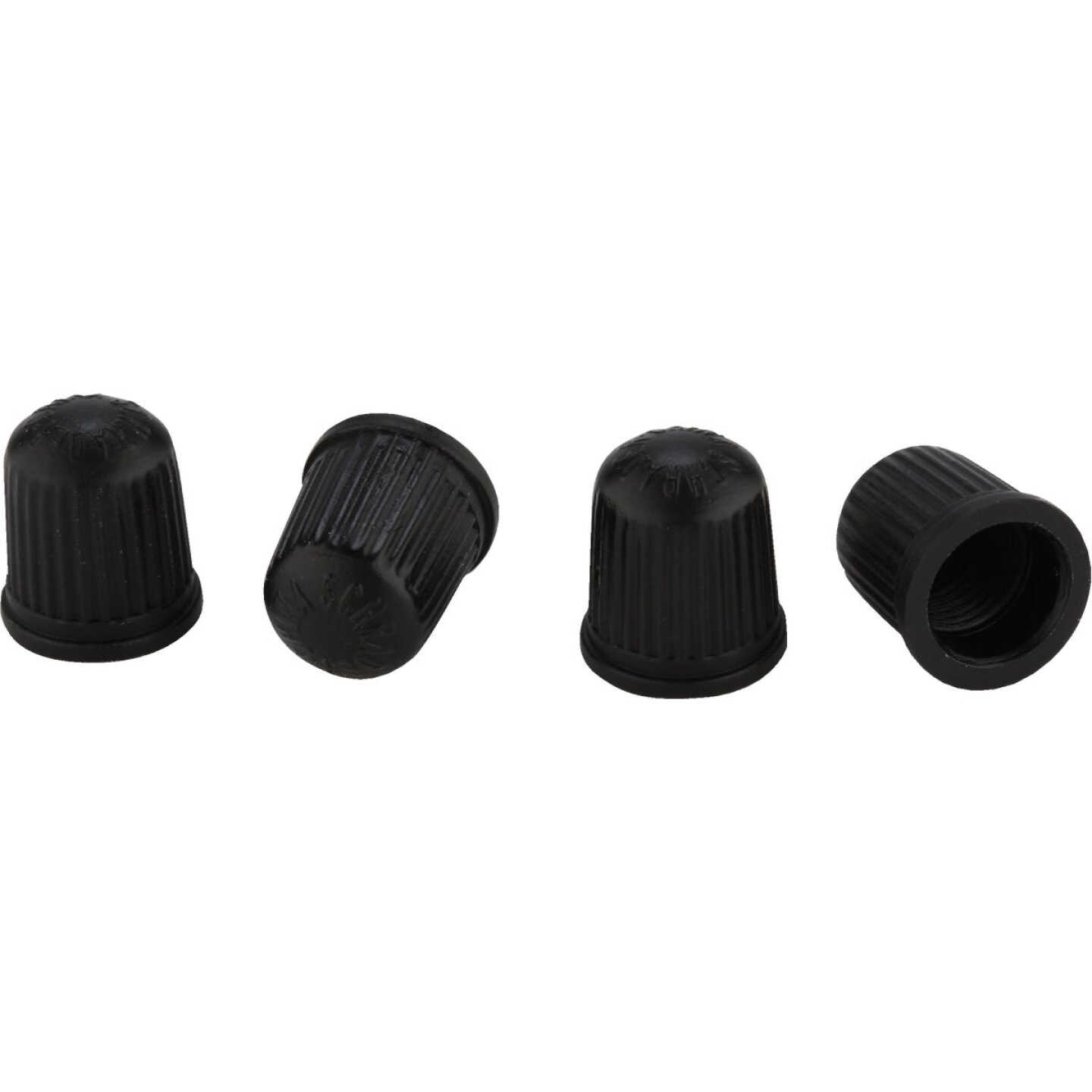 Tru-Flate Plastic Black Tire Valve Cap (4-Pack) Image 1
