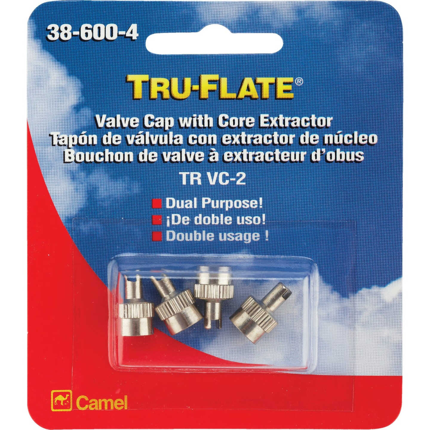 Tru-Flate Metal Screwdriver Type Tire Valve Cap (4-Pack) Image 2