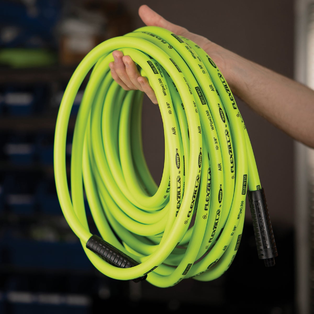 Flexzilla 1/4 In. x 50 Ft. Polymer-Blend Air Hose with 1/4 In. MNPT Fittings Image 4