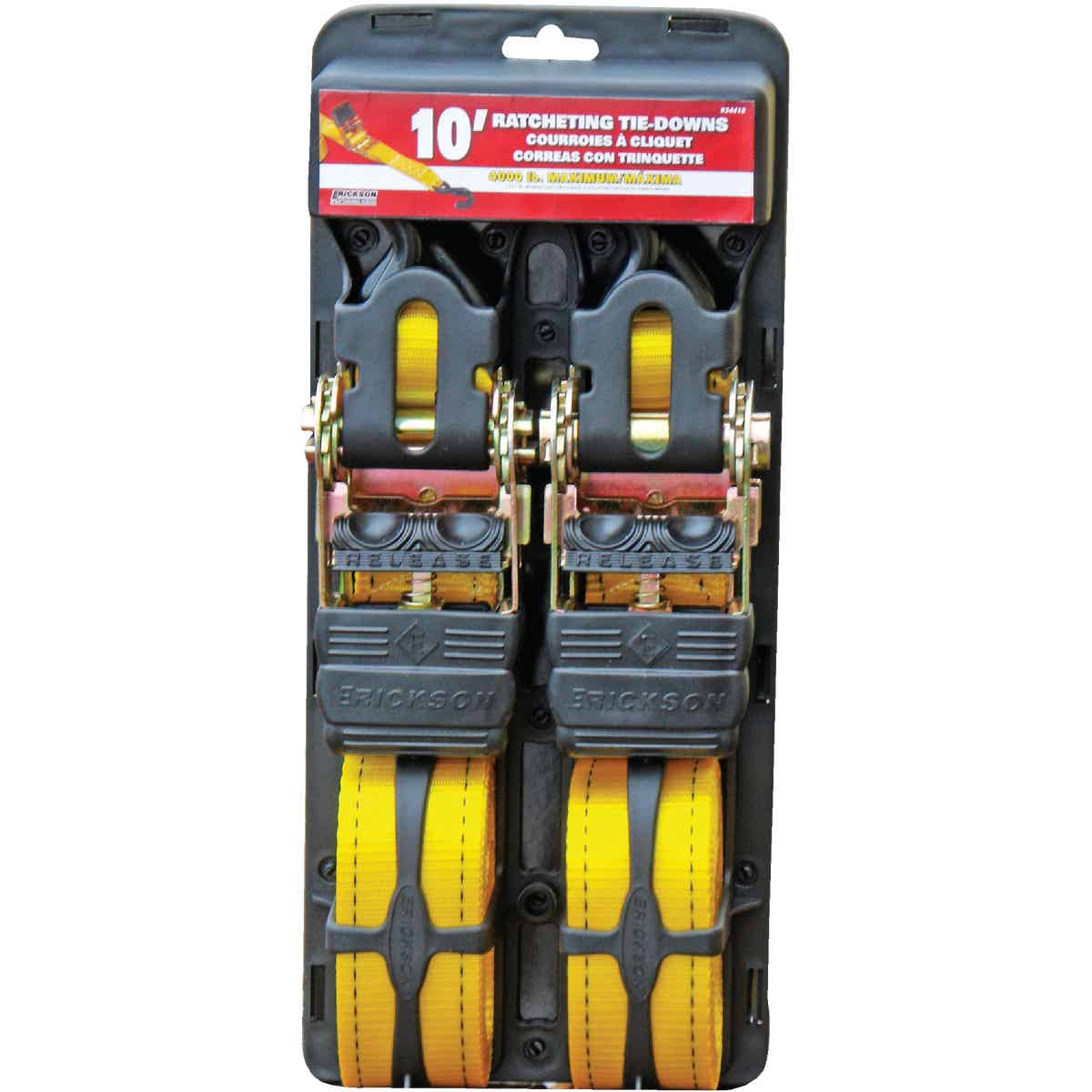 Erickson 2 In. x 10 Ft. 1330 Lb. Ratchet Tie-Down Strap (2-Pack) Image 2