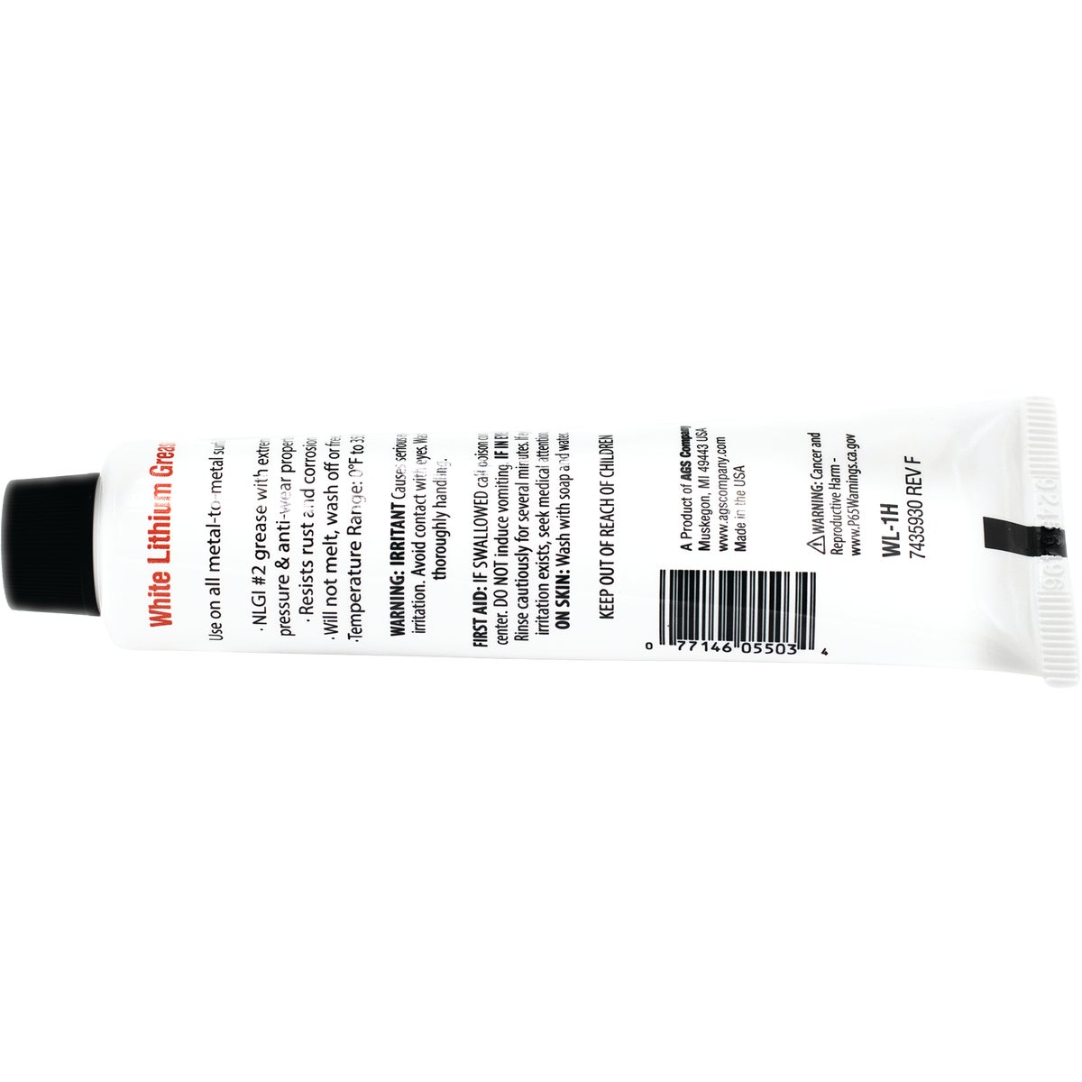 AGS Lith-Ease 1.25 Oz. Tube White Lithium Grease Image 2