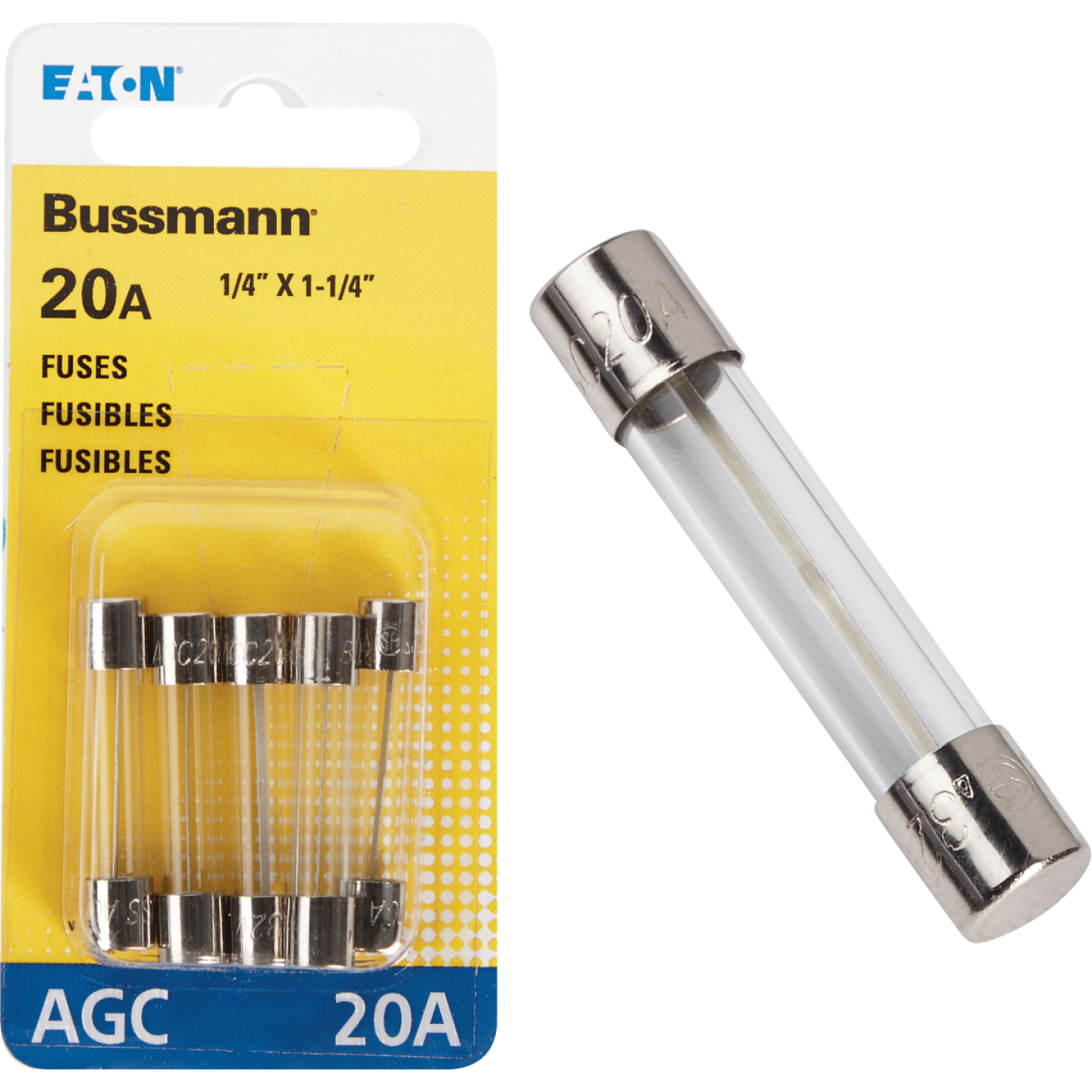 Bussmann 20A 32V AGC Glass Tube Automotive Fuse (5-Pack) Image 1