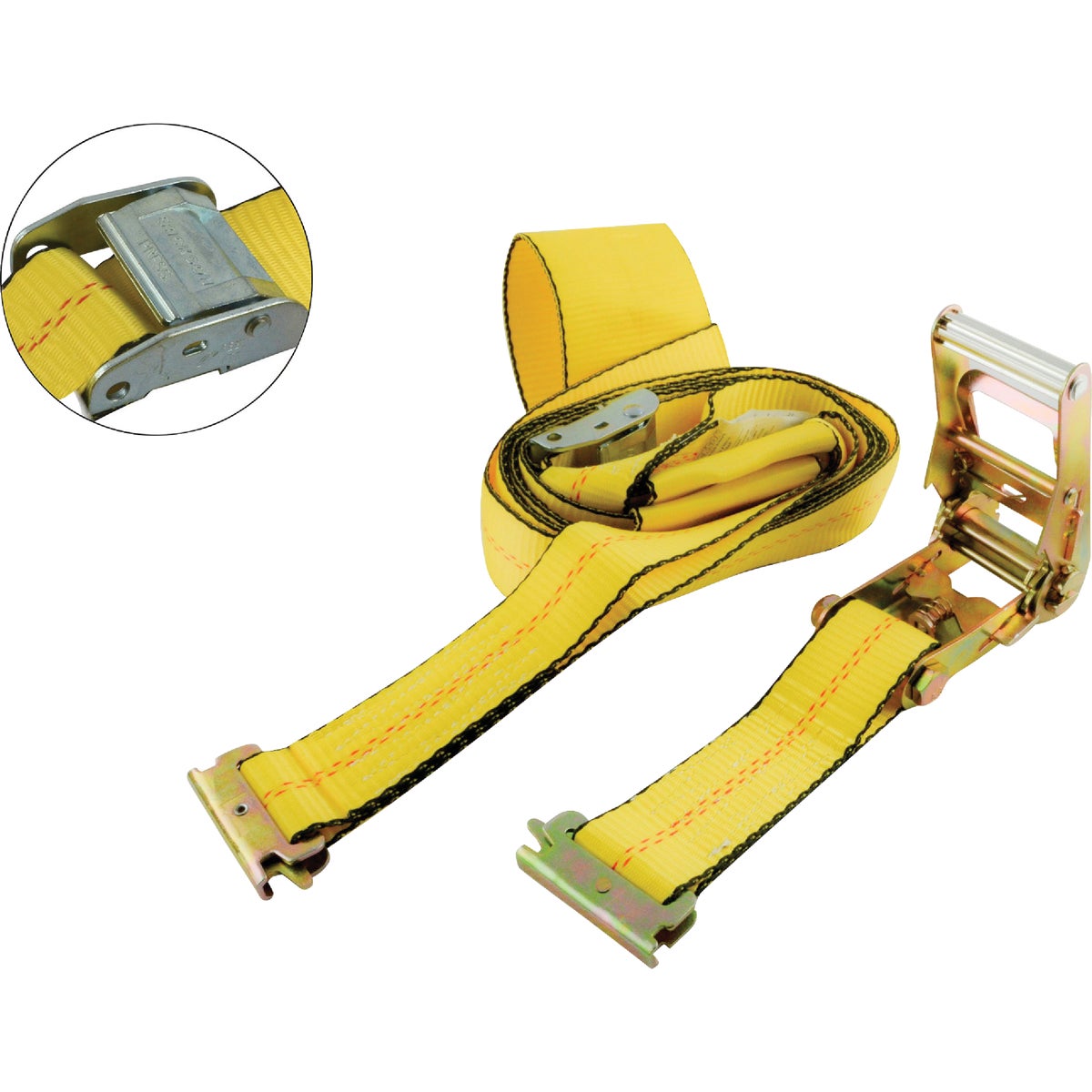 Erickson 4 In. x 22 Ft. Adjustable Standard Tire E-Track Ratchet Strap Image 2