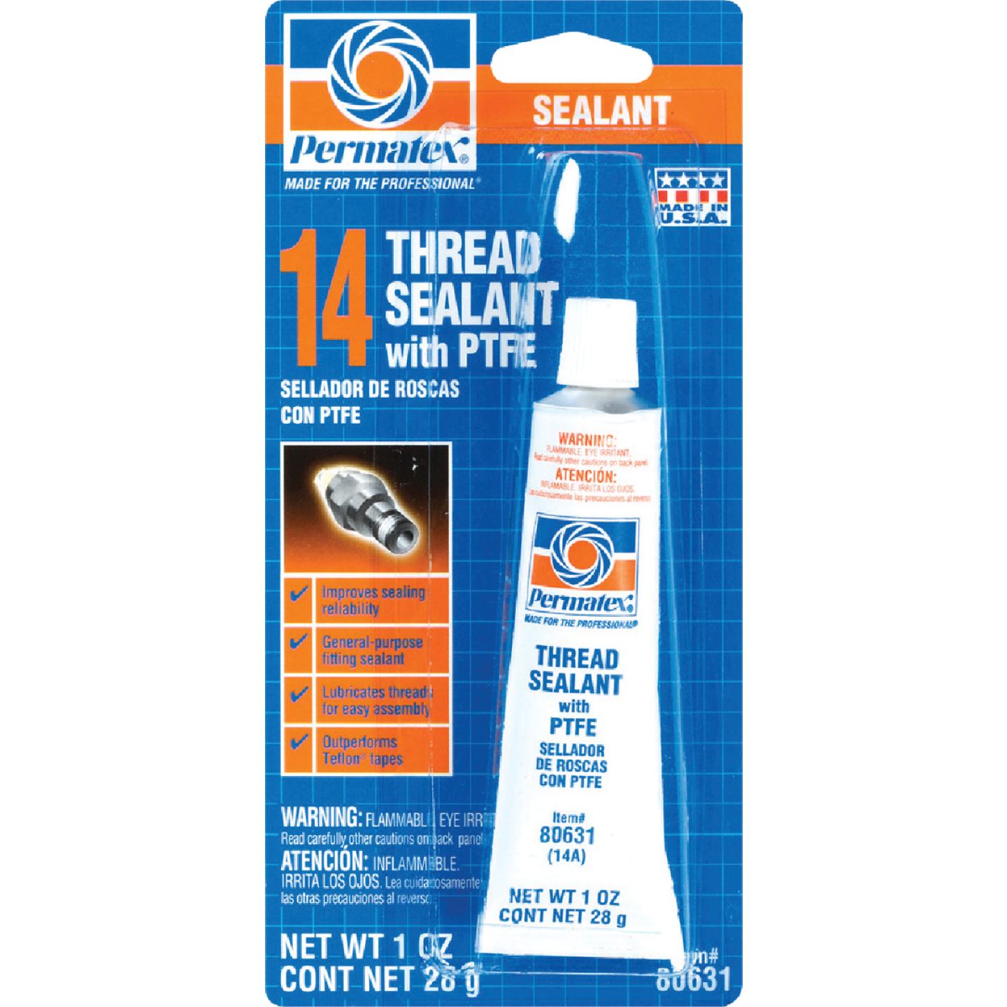 PERMATEX 1 Fl. Oz. White Thread Sealant with PTFE Image 1
