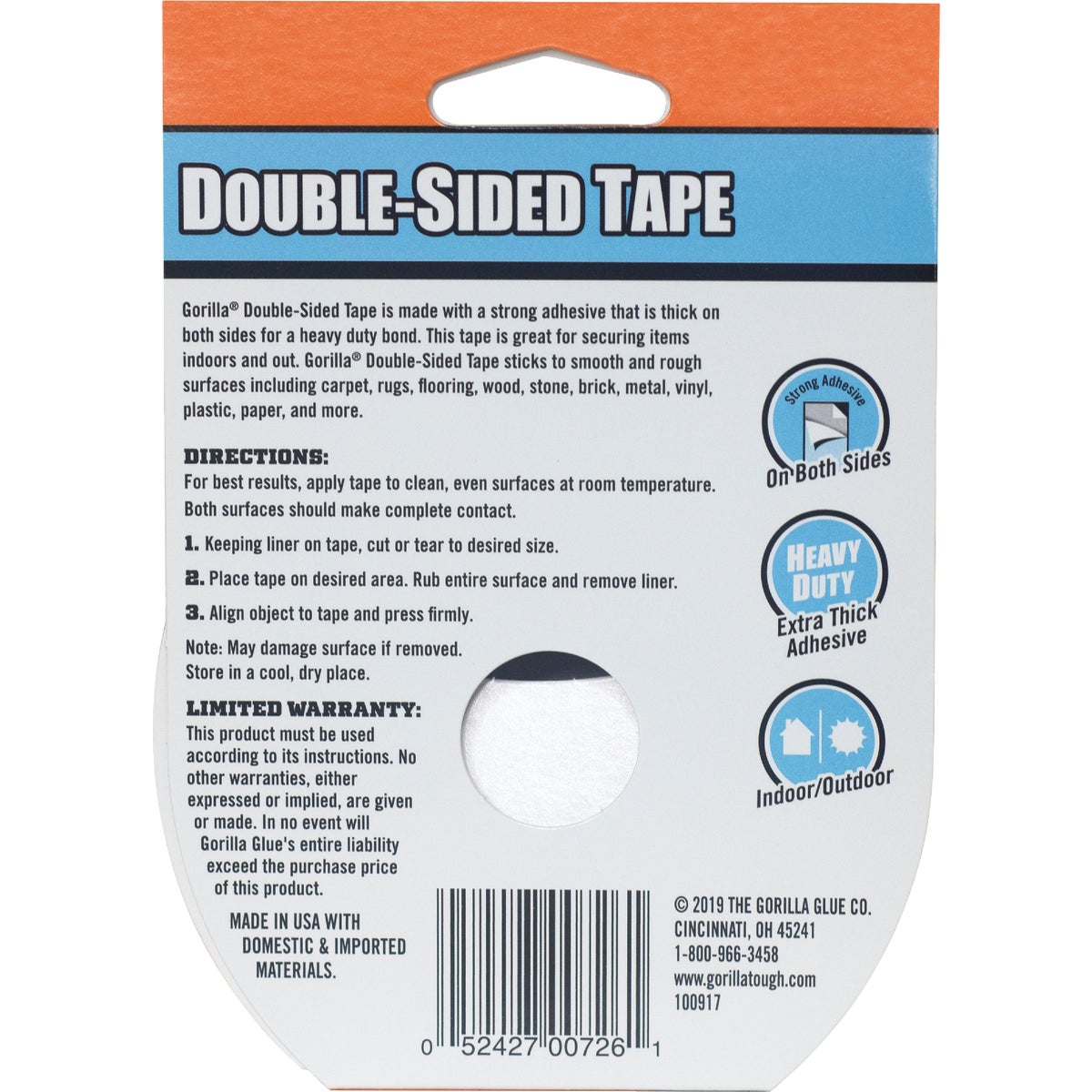 Gorilla 1.41 In. x 8 Yd. Double-Sided Duct Tape, Gray Image 5