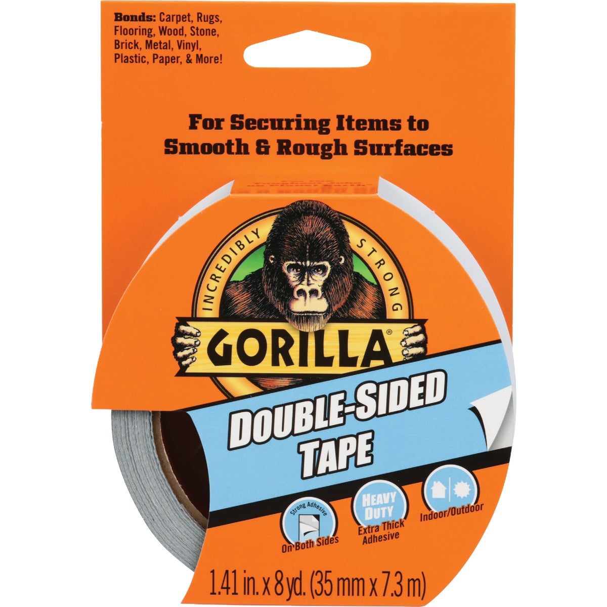 Gorilla 1.41 In. x 8 Yd. Double-Sided Duct Tape, Gray