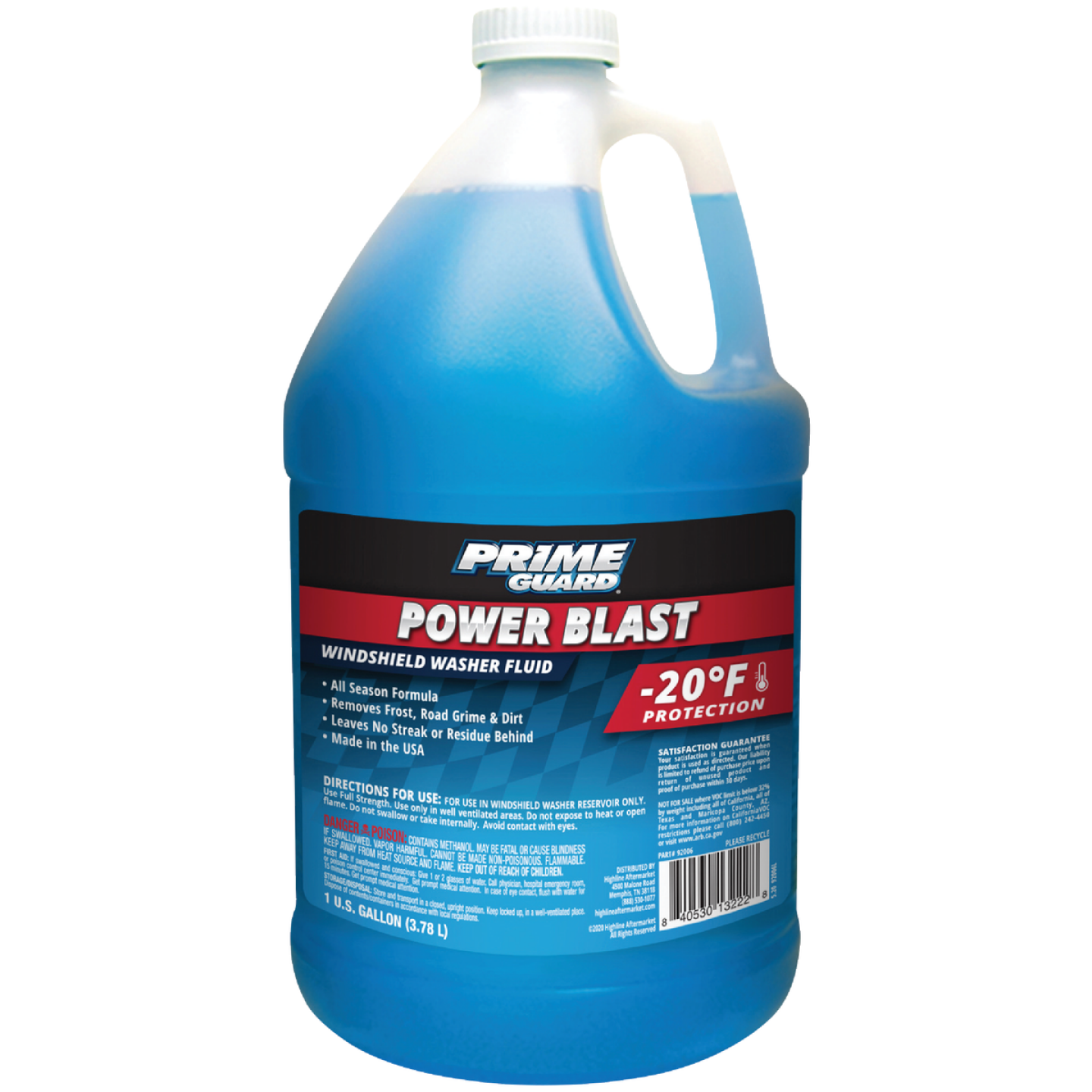 Prime Guard Power Blast 1 Gal. -20 Deg F All Season Formula Windshield Washer Fluid with Antifreeze Image 1